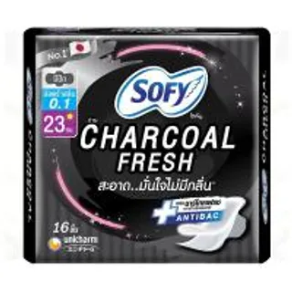 โซฟีชาร์โคลเฟรชอัลตร้าสลิม0.1มีปีก 23ซม. 16ชิ้น Sofy Charcoal Fresh Ultra Slim 0.1 Wing 23cm. 16pcs. (8851111199051)