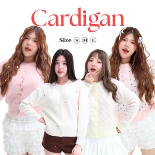 JARINYA (S-L) เสื้อไหมพรมคาร์ดิแกน ผ้าหนานุ่มใส่สบาย (T976)