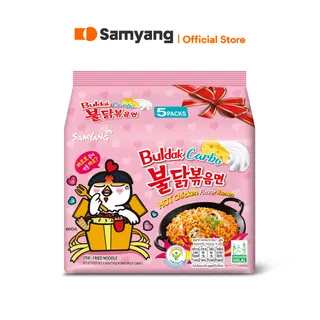 [แพ็ค 5] Samyang Buldak Hot Chicken Carbonara Ramen ซัมยัง ฮอตชิคเก้นคาโบนาร่า ราเมง (130g.x5)