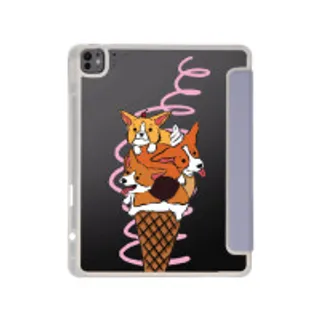 iPad Air6/7 13" 2025 (M2/M3) Clear Purple Corgi Sundae (88528799158918852879340785)