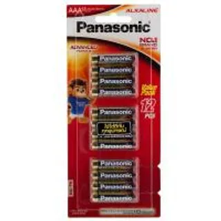 พานาโซนิคถ่านอัลคาไลน์AAA รุ่นLR03T12BL แพค 12 Panasonic Alkaline Batteries AAA No.LR03T12BL Pack 12 (8887549781209)