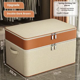 STAR FRUIT กระเป๋าเก็บของความจุขนาดใหญ่สองชั้นสำหรับเสื้อผ้าและผ้านวม