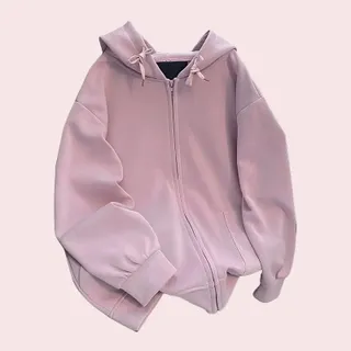 เสื้อแจ็คเก็ตแขนยาวมีซิปมีกระเป๋าและหมวก เสื้อกันหนาวผู้หญิง เสื้อคลุมแขนยาวกันร้อนกันหนาว งานระดับห้าง เนื้อผ้าหนาหนุ่มใส่สบาย ผ้าวอมคอตตอน100%