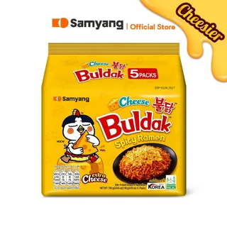 [แพ็ก 5 ซอง] Samyang Buldak Spicy Ramen Cheese  ซัมยัง บูลดัก สไปซี่ ราเมง ชีส (ราเมงกึ่งสำเร็จรูปแบบแห้ง รสชีสสูตรเผ็ด)(140g.x5)