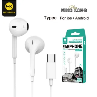 WK DESIGN หูฟัง y5 y6 y7 3.5mm Typec phone ไมโครโฟนในตัว  รองรับทุกยี่ห้อ เสียงดี HIFI  สำหรับ ios Android（รับประกัน 1 ปี）