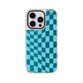 iPhone 16 Pro Mirror Case MagSafe Blue Gradient Grid (88528792243378852879795899)