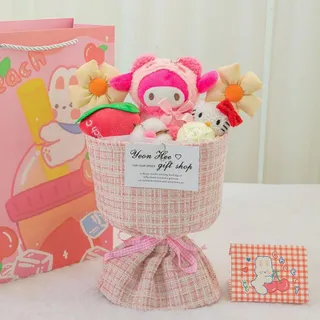 การ์ตูน Plush ช่อดอกไม้, ของเล่นตุ๊กตา My Melody Kt Cat, ของขวัญวันวาเลนไทน์และจบการศึกษา, ของขวัญในอุดมคติ