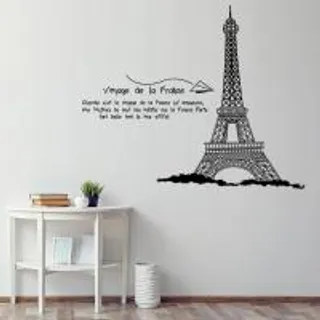 KASSA HOME สติกเกอร์ตกแต่ง ลาย Voyage de la France รุ่น SDTZ-06 ขนาด 60 x 90 ซม. สีดำ - ขาว (MKP1250102)