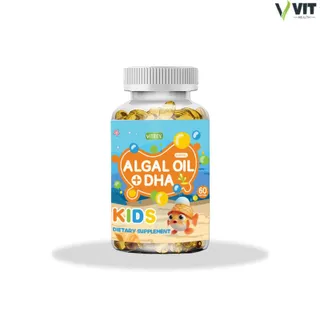 (60 แคปซูล) VITEEY DHA สำหรับเด็ก Algal Oil DHA น้ำมันปลาแคปซูลอ่อน เสริมความจำ เพิ่มสมาธิ Soft Capsules