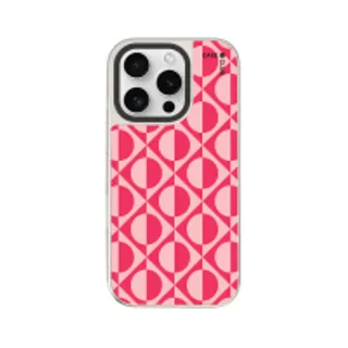 iPhone 16 Pro Mirror Case MagSafe Red & Pink Contrast Geometry (88528792243378852879937060)
