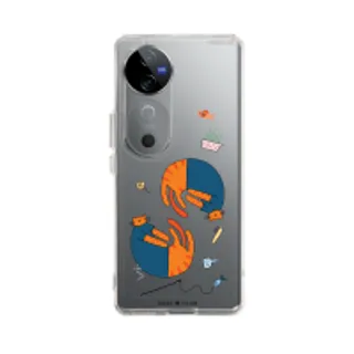 Vivo V40 5G Clear Case Orange Cat with Blue Shirt (88528799362858852879439489)