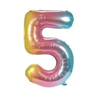 ลูกโป่งฟอยล์ตกแต่ง SNAZZ เลข 5 40 นิ้ว สีรุ้ง (1301273)
