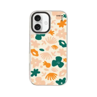 iPhone 16 Mirror Case MagSafe Orange Flower Pattern (88528799927178852879741803)