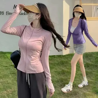 เสื้อคลุมกันแดด UPF50+ ผ้าเย็นเทคโนโลยีระบายอากาศ โยคะ/เดินช้อปปิ้ง/วิ่ง ป้องกันUV 360° ใส่สบายไม่ร้อน