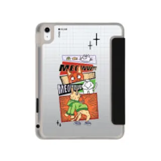 iPad Gen 10th/11th 2025 Clear Black Comic Cat (88528794088748852879217209)