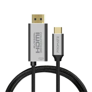 สายแปลง Promate HDMI-PD60 USB-C to HDMI Cable 1.8m Grey