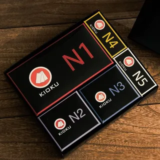 Kioku บัตรคันจิ N1-N5 สำหรับผู้เรียนภาษาญี่ปุ่น ขนาดเล็กพกพาสะดวก ไม่ต้องพกเป็นเล่มๆ สื่อหนังสือเรียนภาษาญี่ปุ่น
