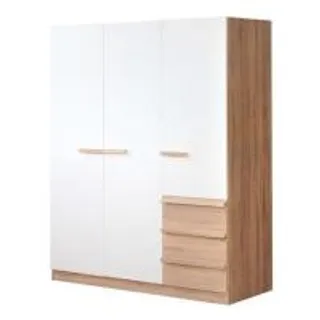 ตู้เสื้อผ้า 3 บานเปิด KONCEPT HANZ 19196892 150 ซม. สีโซลิดโอ๊ค/ขาว (1291339)