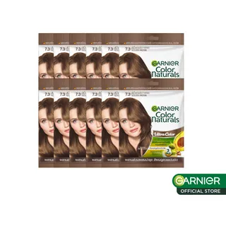 [แพ็ค 12 คุ้มกว่า] Garnier Color Naturals 12 pcs (สีผมยาย้อมผมGarnier Hair Color) สีน้ำตาลคาราเมล