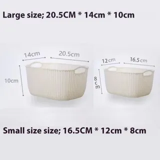 PaulWeekend วัสดุพลาสติก ตะกร้าที่เก็บพลาสติกหวายเหมือนตระกร้าใส่ของตั้งโต๊ะกล่องเก็บขนมครัวที่เก็บอาบน้ำในห้องน้ำตะกร้ากล่องเก็บของ