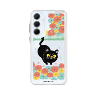Samsung Galaxy A55 Clear Case Flower Black Cat (88528799678218852879511642)