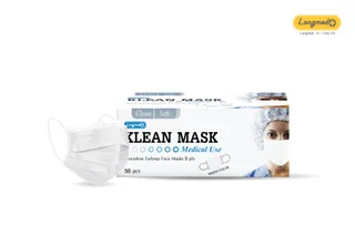 Longmed Klean Mask Medical Use หน้ากากอนามัย คลีน มาสก์ กรอง 3 ชั้น ป้องกัน pm 2.5 [50 ชิ้น][มีให้เลือก 5 สี] หน้ากาก เกรดทางการแพทย์