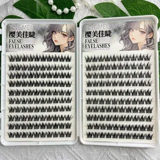 NIKUNX [การจัดส่งจากจีน]ขนตาปลอมฟรีกาว DIY การปลูกขนตาหนาคลาสเตอร์เดี่ยวขนตาปลอมติดตัวเอง