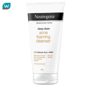 Neutrogena นูโทรจีนา ดีพ คลีน แอคเน่ โฟมมิ่ง คลีนเซอร์ 40 กรัม โฟมล้างหน้า