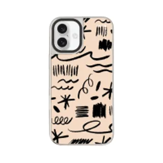 iPhone 16 Plus Mirror Case MagSafe Black & White Brush (88528790960648852879805895)