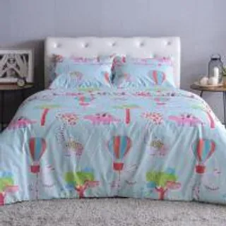 LUCKY MATTRESS ผ้าปูที่นอนพร้อมผ้านวม COTTON 100% SIGNATURE COTTON COLLECTION 3.5 ฟุต CD 003 สีฟ้า (MKP1390207)