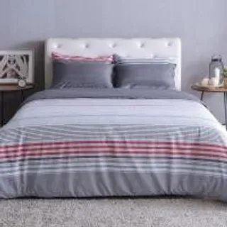 LUCKY MATTRESS ผ้าปูที่นอนพร้อมผ้านวม COTTON 100% SIGNATURE COTTON COLLECTION 3.5 ฟุต CD 012 สีเทา (MKP1390102)