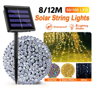 ไฟLED ไฟโซล่าเซลล์ 50LED/100LED กันน้ำ ไฟแต่งสวน ไฟตกแต่งปีใหม่