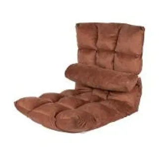 เบาะนั่งญี่ปุ่นปรับเอนได้ พร้อมหมอนอิง สีน้ำตาล (A014636)