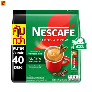 เนสกาแฟ เบลนด์ แอนด์ บรู เอสเปรสโซ โรสต์ กาแฟปรุงสำเร็จ 15.1 ก. แพ็ค 40