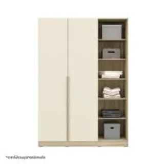 ตู้เสื้อผ้า 2 บานเปิด KONCEPT HANNIE 19242527 140 ซม. สีโซลิดโอ๊ค (1305004)