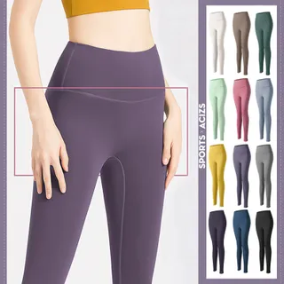 mvp sport กางเกงวอร์มสตรีเอวสูงกางเกงโยคะเลกกิ้ง เป้าสามเหลี่ยม แบบไร้ตะเข็บหน้าเป้าไม่ยิ้ม