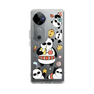 Vivo V40 5G Clear Case Panda on The Beach (88528799362858852879523324)