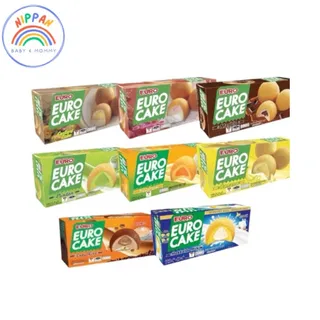 🍌Euro🥛ยูโร่เค้ก คัสตาร์ดเค้ก ยกกล่อง 12 ห่อ คัสตาร์ด ใบเตย นมฮอกไกโด ช็อคโกแลต เมล่อน กล้วย สตอเบอร์รี่ อาหารว่าง ยูโร่