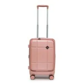 HQ LUGGAGE กระเป๋าเดินทาง PC เปิดด้านหน้า ระบบล็อค TSA 4 ล้อคู่ รุ่น 98033 สีชมพู (350292-725696010)