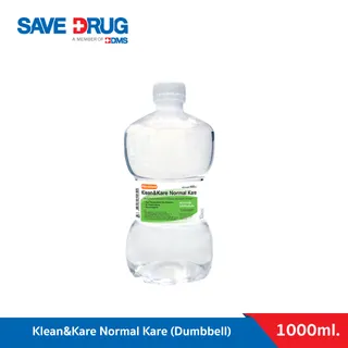 KLEAN&KARE น้ำเกลือคลีนแอนด์แคร์ ขวดดัมเบล 1000 ml   Klean&Kare Normal Kare 1000 mL (ขวดDUMB BELL)