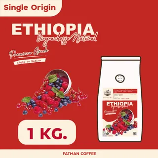 เมล็ดกาแฟคั่ว Fatman Coffee Ethiopia Yirgracheffe Natural Light to Medium Premium Grade