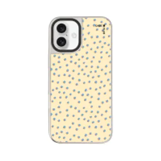iPhone 16 Plus Mirror Case MagSafe Blue & Yellow Brush Polka Dots (88528790960648852879888652)