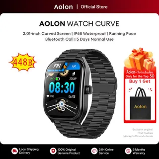 【ลิงก์ของขวัญฟรี 】Aolon Curve สนับสนุนเมนูภาษาไทย นาฬิกา สมาร์ทวอทช์ บลูทูธโทร 2.01  นิ้ว สร้อยข้อมือสุขภาพ สมาร์ทวอทช์ อัตราการเต้นหัวใจ โลหิต IP68 หน้าจอ สมาร์ทวอทช์ มัลติฟังก์ชั่น รองรับ Android IOS