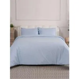 LUCKY MATTRESS ชุดผ้าปูที่นอนพร้อมผ้านวม Micro Touch Premium ขนาด 3.5 ฟุต MP 005 สีฟ้า (MKP1172078)