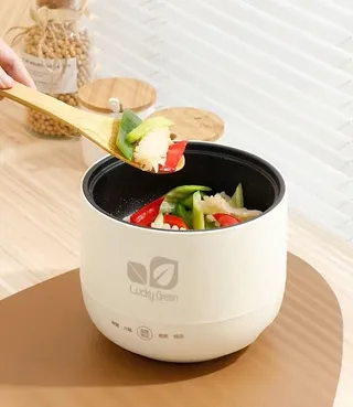 LUCKY GREEN หม้อหุงข้าวไฟฟ้า หุง ต้ม อุ่น ชาบู เคลือบเทปล่อน แบบทัชสกรีน