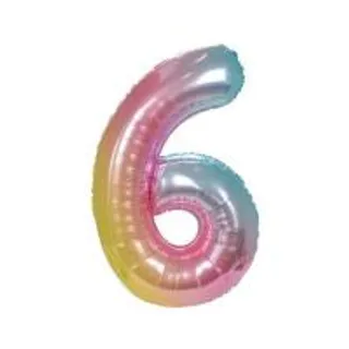 ลูกโป่งฟอยล์ตกแต่ง SNAZZ เลข 6 40 นิ้ว สีรุ้ง (1301259)