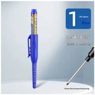 DEUKIO 45Mm ปลายยาวน้ำมัน-ชนิดปากกามาร์กเกอร์สำหรับงานไม้และการก่อสร้าง-เติมได้กันน้ำการเครื่องมือทำเครื่องหมายที่แม่นยำ