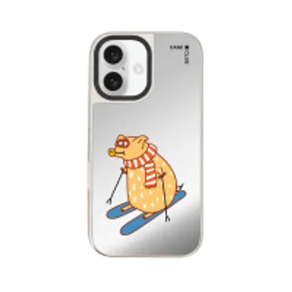 iPhone 16 Mirror Case MagSafe Skiing Pig (88528799927178852879458480)