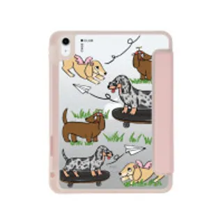 iPad Gen 10th/11th 2025 Clear Pink Dachshund & Friends (88528796660148852879352351)