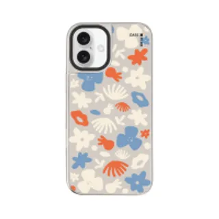 iPhone 16 Plus Mirror Case MagSafe Dark Blue Flower Pattern (88528790960648852879740752)